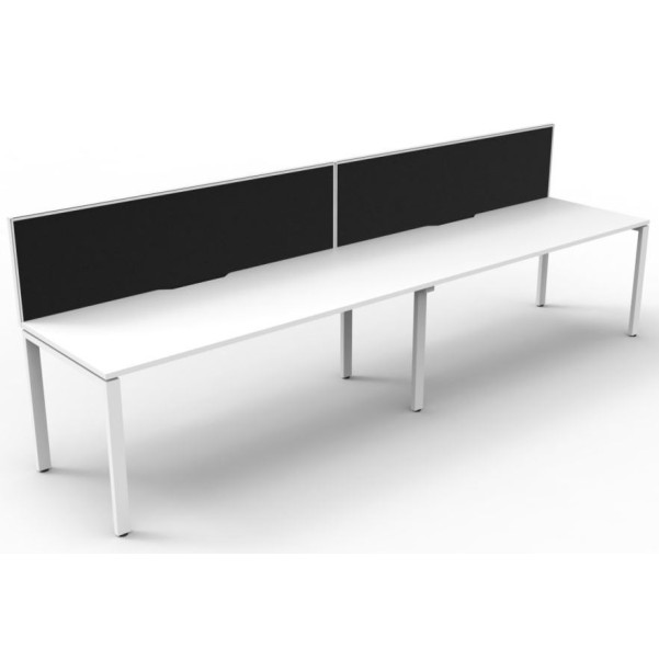 Deluxe Infinity 2 PERSON WORKSTATION Profile Leg Single-Sided With Screen