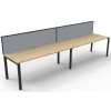 Deluxe Infinity 2 PERSON WORKSTATION Profile Leg Single-Sided With Screen