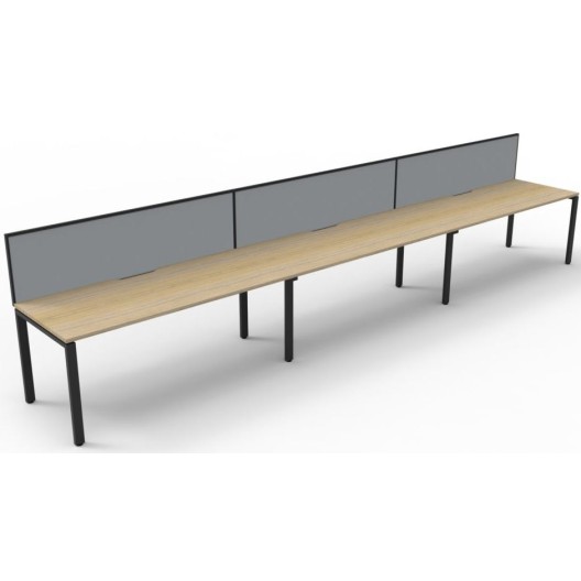 Deluxe Infinity 3 PERSON WORKSTATION Profile Leg Single-Sided With Screen