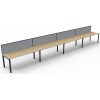 Deluxe Infinity 4 PERSON WORKSTATION Profile Leg Single-Sided With Screen