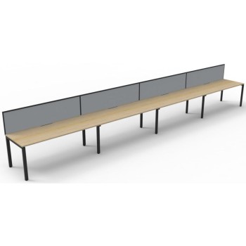 Deluxe Infinity 4 PERSON WORKSTATION Profile Leg Single-Sided With Screen