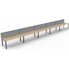Deluxe Infinity 5 PERSON WORKSTATION Profile Leg Single-Sided With Screen