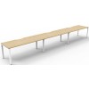 Deluxe Infinity 3 PERSON WORKSTATION Profile Leg Single-Sided No Screen