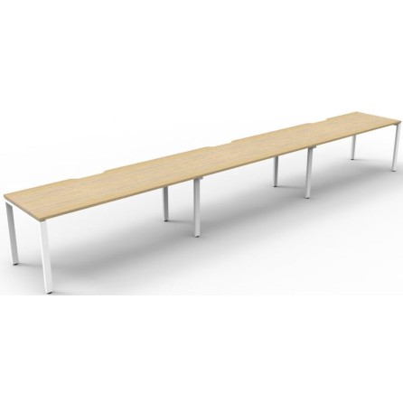 Deluxe Infinity 3 PERSON WORKSTATION Profile Leg Single-Sided No Screen
