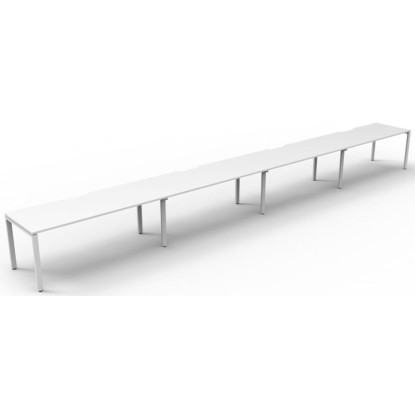 Deluxe Infinity 4 PERSON WORKSTATION Profile Leg Single-Sided No Screen