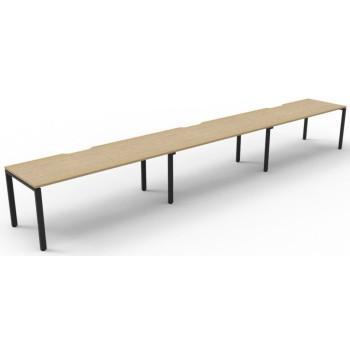 Deluxe Infinity 3 PERSON WORKSTATION Profile Leg Single-Sided No Screen