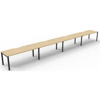 Deluxe Infinity 4 PERSON WORKSTATION Profile Leg Single-Sided No Screen