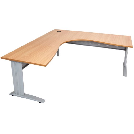 Rapid Span Corner Workstation - Beech Top with Choice of Bases