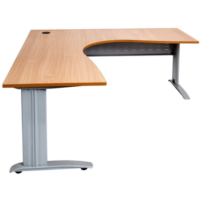 Rapid Span Corner Workstation - Beech Top with Choice of Bases