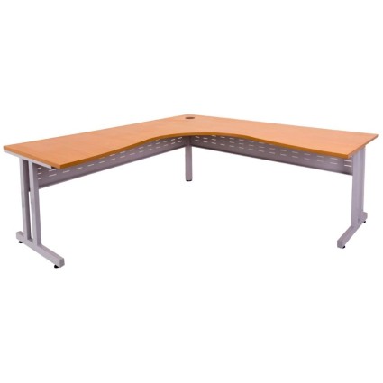 Rapid Span Corner Workstation - Beech Top with Choice of Bases